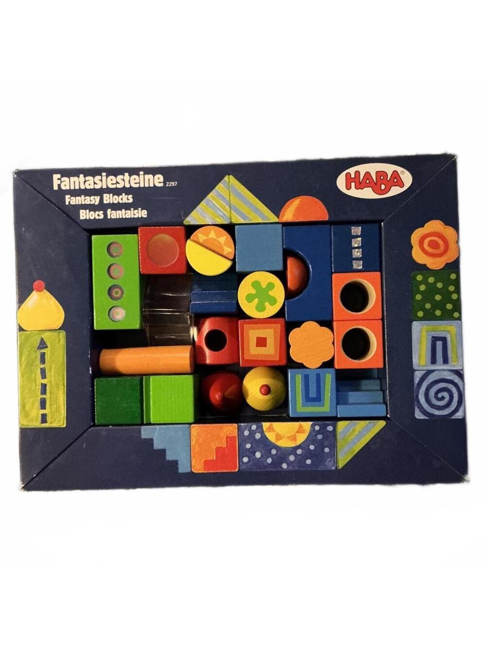 Award Winning HABA Fantasy 26 Pieces Colorful Building Blocks Great Condition